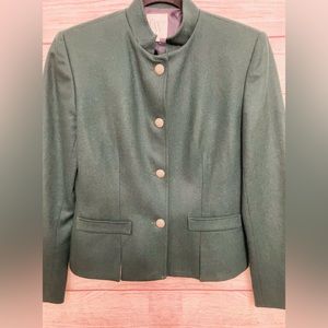 NWD Vintage Clifford & Wills Women Dark Green Wool Jacket Lined Size 6